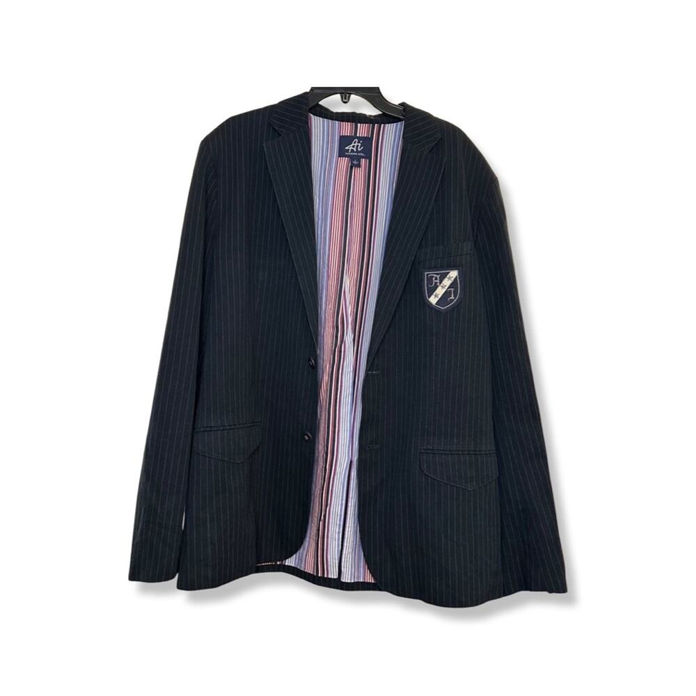 Authentic Icon Navy Pinstripe Blazer Large Sport Coat